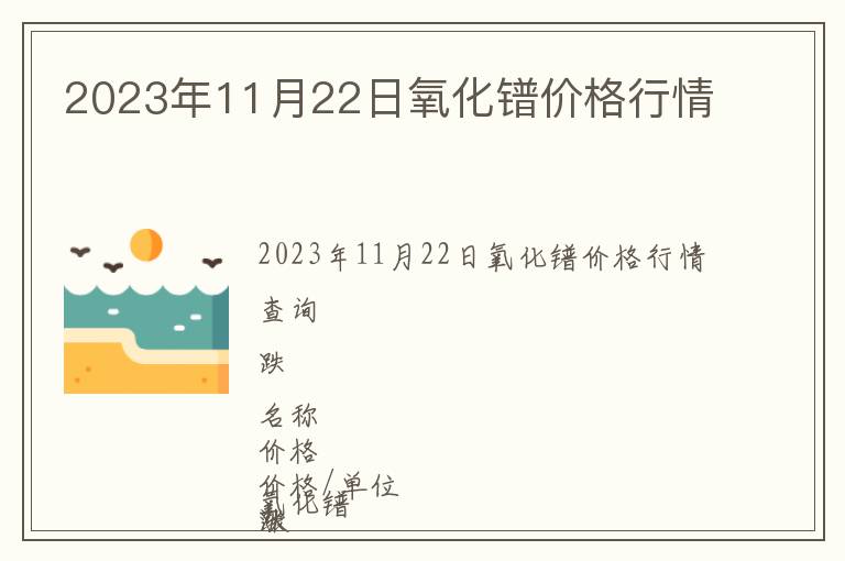 2023年11月22日氧化鐠價格行情