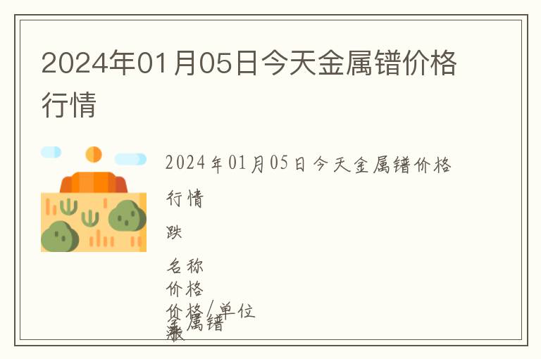 2024年01月05日今天金屬鐠價(jià)格行情