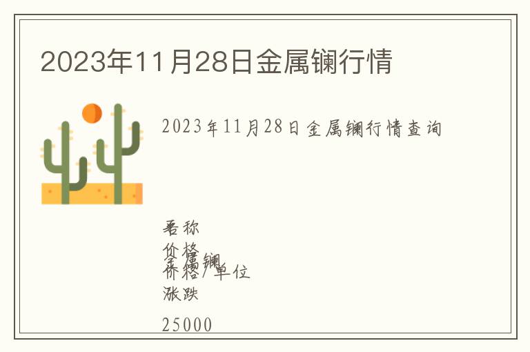 2023年11月28日金屬鑭行情