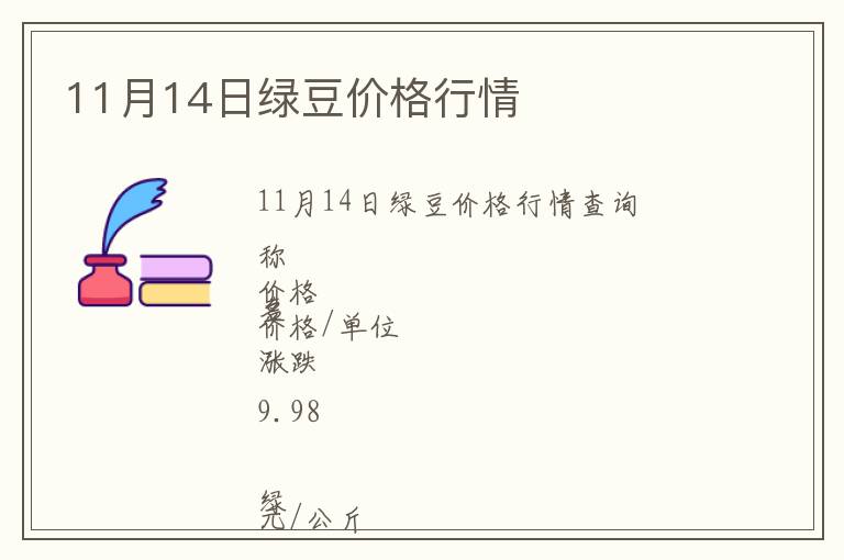 11月14日綠豆價(jià)格行情