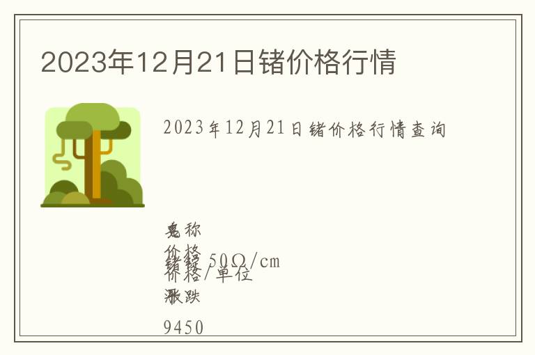 2023年12月21日鍺價(jià)格行情