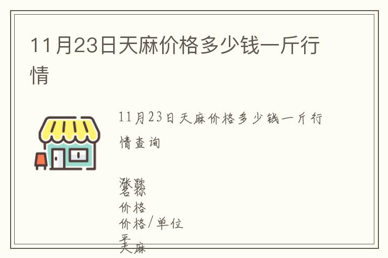 11月23日天麻價格多少錢一斤行情