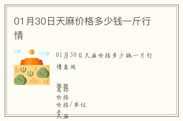 01月30日天麻價(jià)格多少錢(qián)一斤行情