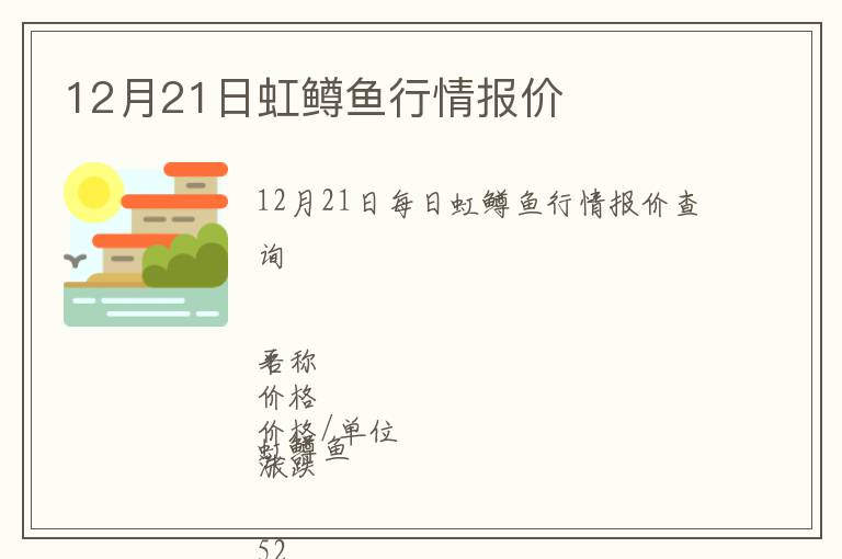 12月21日虹鱒魚行情報價