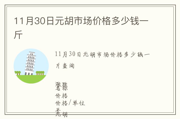 11月30日元胡市場(chǎng)價(jià)格多少錢(qián)一斤