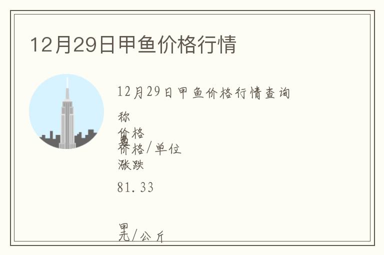 12月29日甲魚(yú)價(jià)格行情