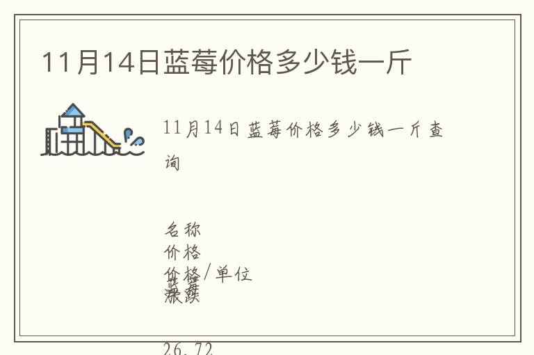 11月14日藍莓價格多少錢一斤