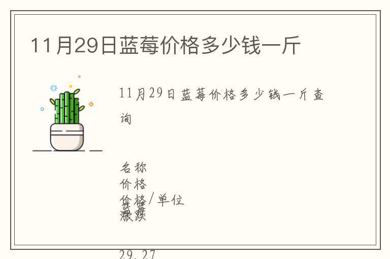 11月29日藍莓價格多少錢一斤