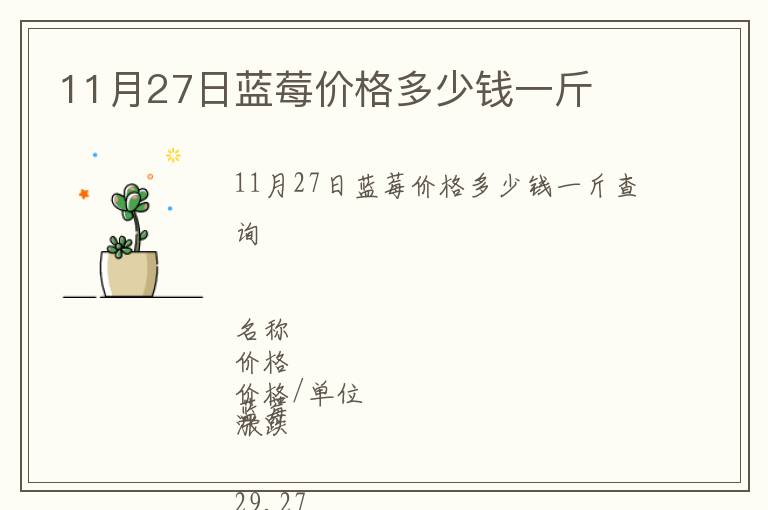 11月27日藍莓價格多少錢一斤