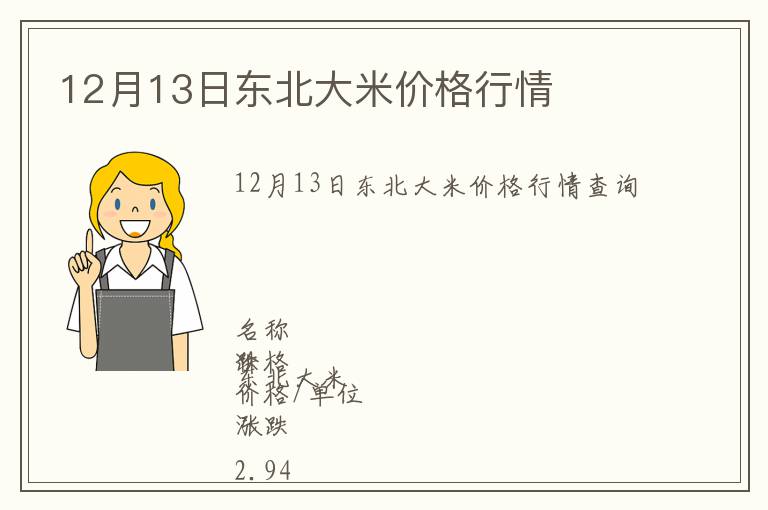 12月13日東北大米價格行情