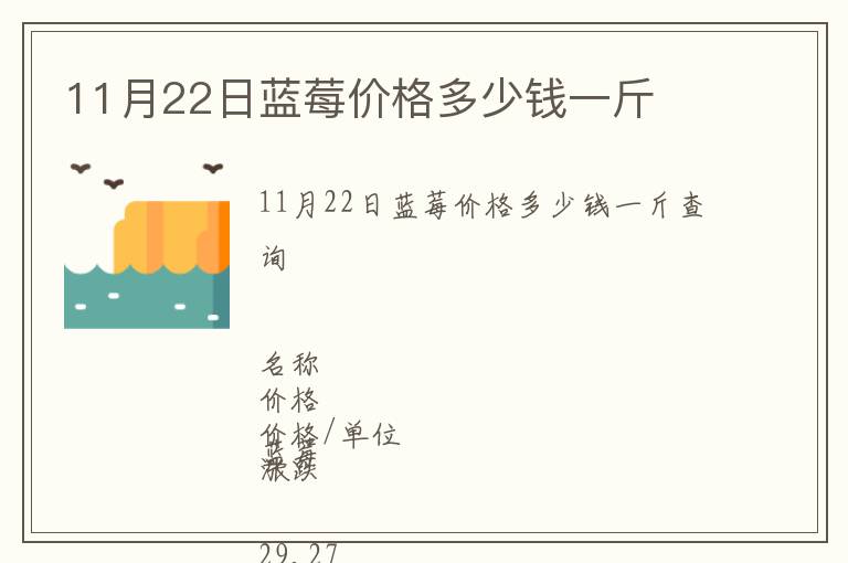 11月22日藍莓價格多少錢一斤