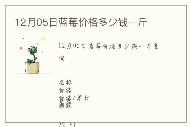 12月05日藍莓價格多少錢一斤