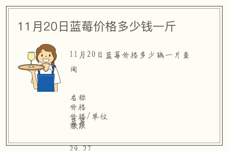 11月20日藍莓價格多少錢一斤