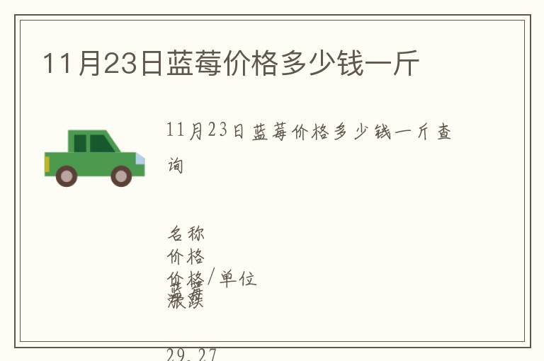 11月23日藍莓價格多少錢一斤