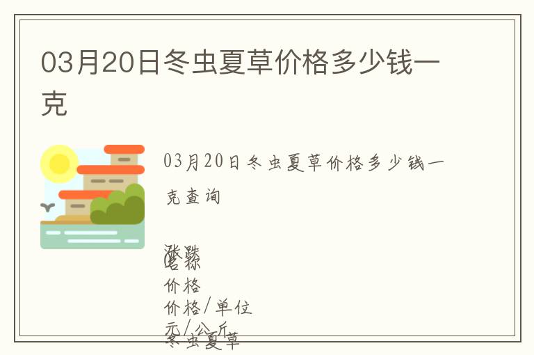 03月20日冬蟲夏草價格多少錢一克