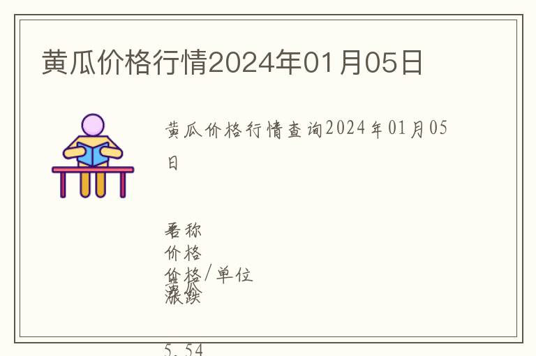 黃瓜價格行情2024年01月05日