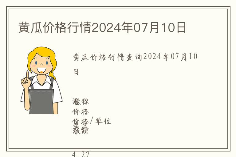 黃瓜價格行情2024年07月10日