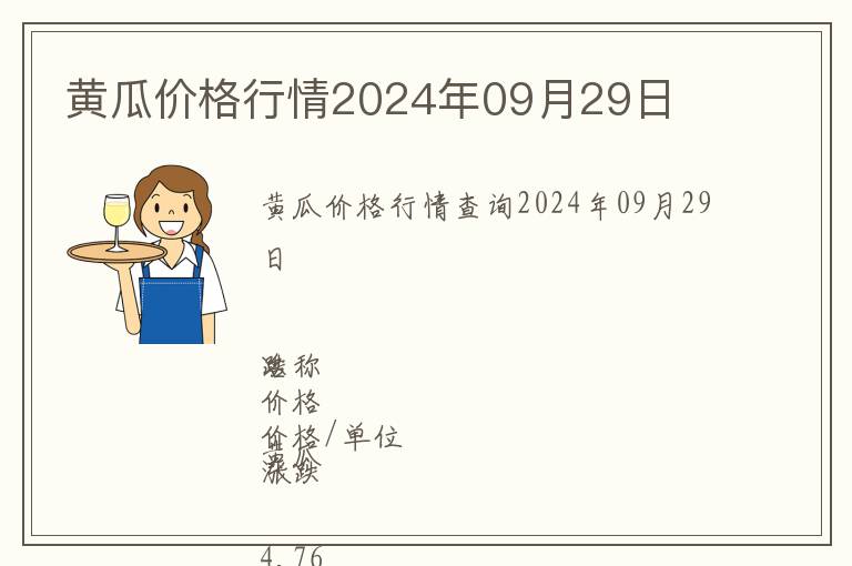 黃瓜價格行情2024年09月29日