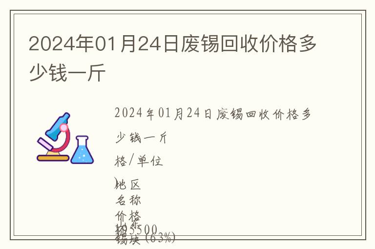 2024年01月24日廢錫回收價格多少錢一斤