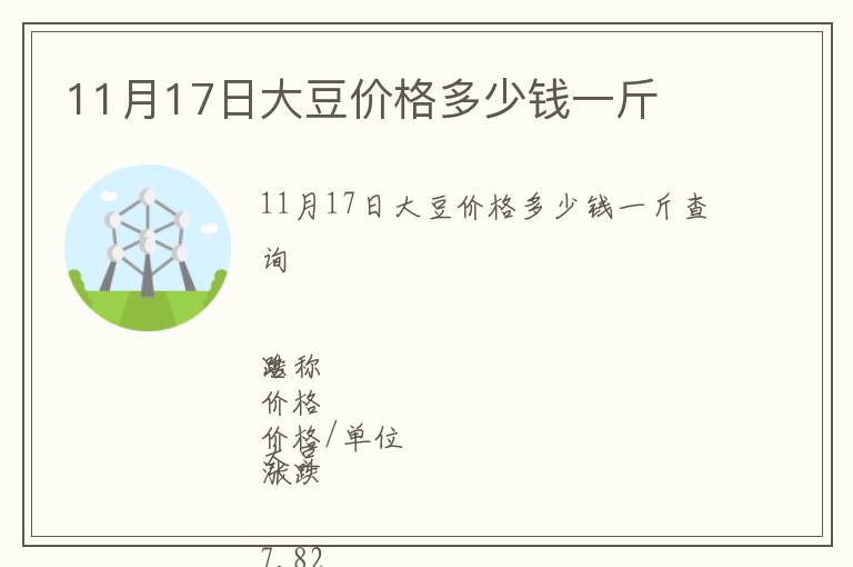 11月17日大豆價格多少錢一斤