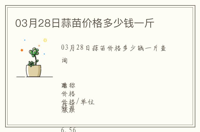 03月28日蒜苗價格多少錢一斤