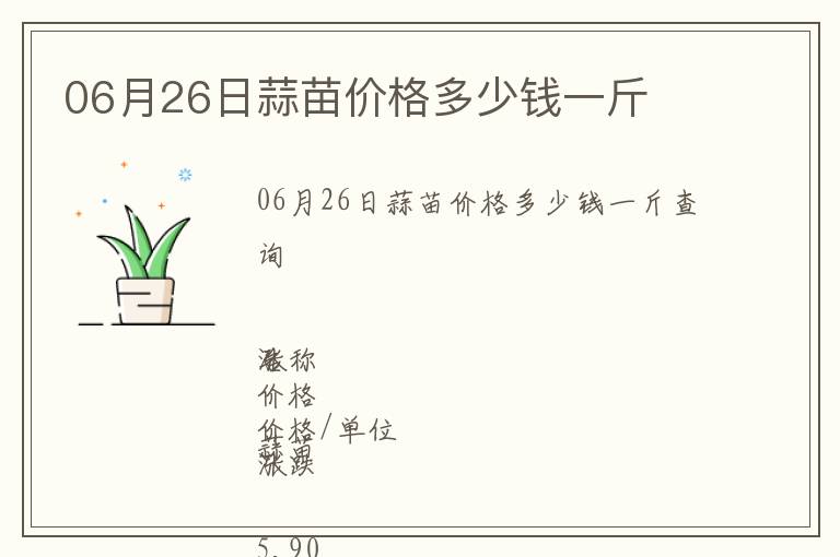 06月26日蒜苗價格多少錢一斤