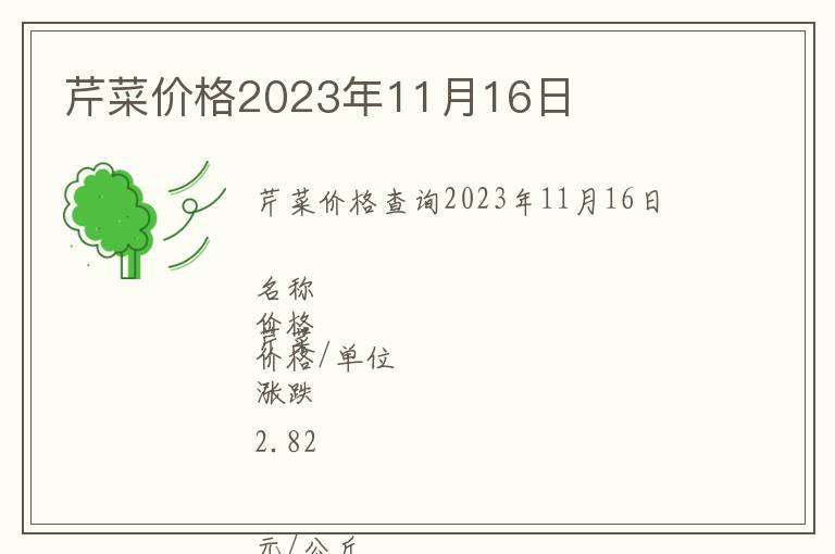 芹菜價格2023年11月16日