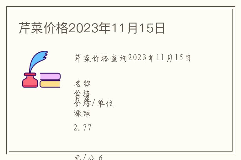 芹菜價格2023年11月15日