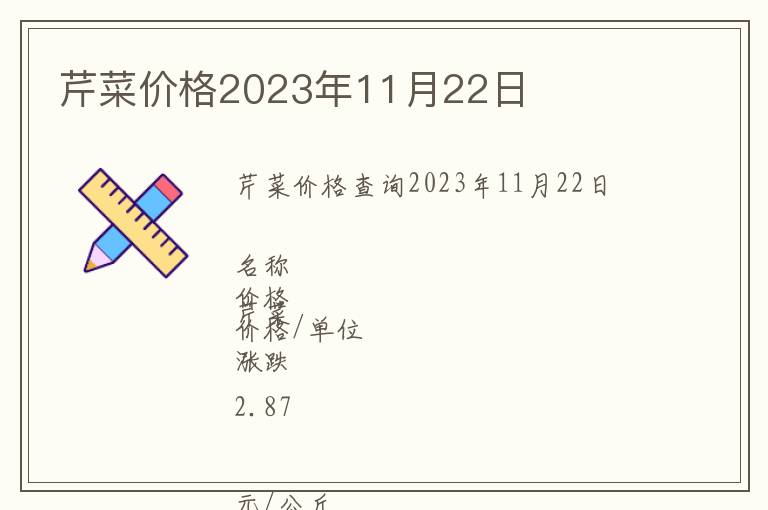 芹菜價格2023年11月22日