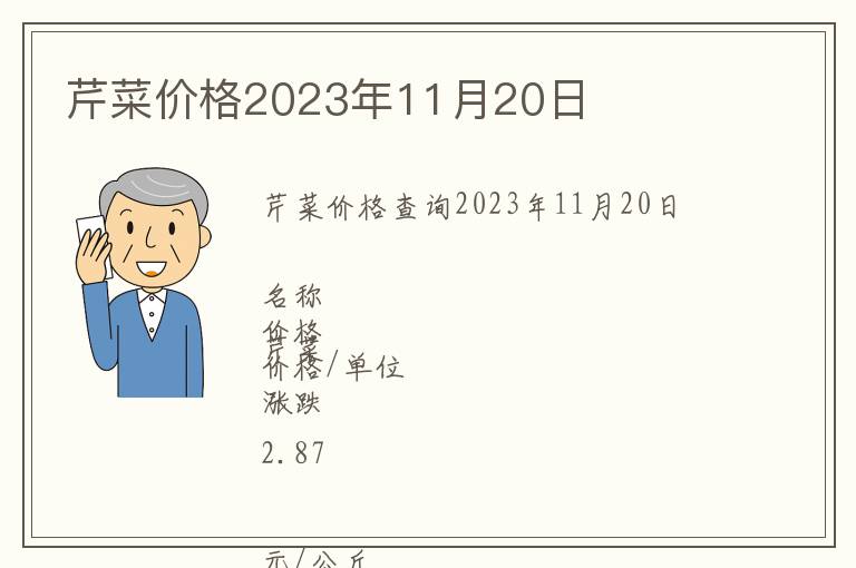 芹菜價(jià)格2023年11月20日