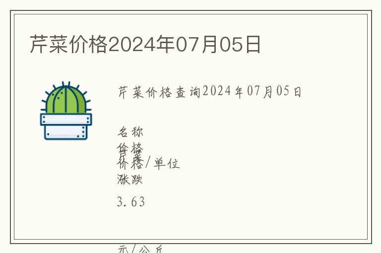 芹菜價格2024年07月05日