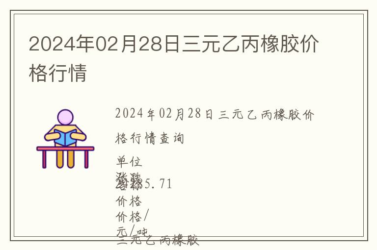 2024年02月28日三元乙丙橡膠價格行情