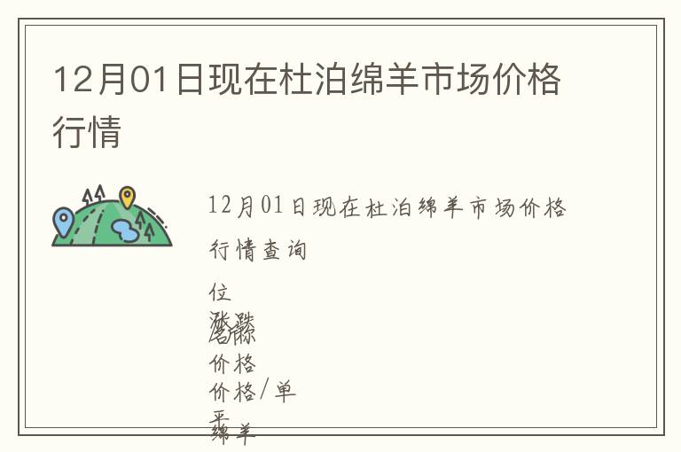 12月01日現在杜泊綿羊市場價格行情