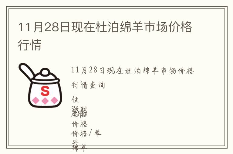 11月28日現在杜泊綿羊市場價格行情