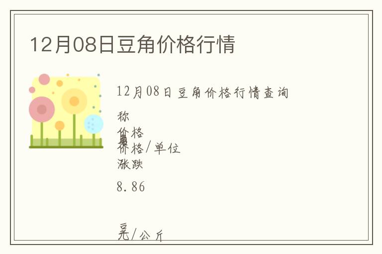 12月08日豆角價格行情