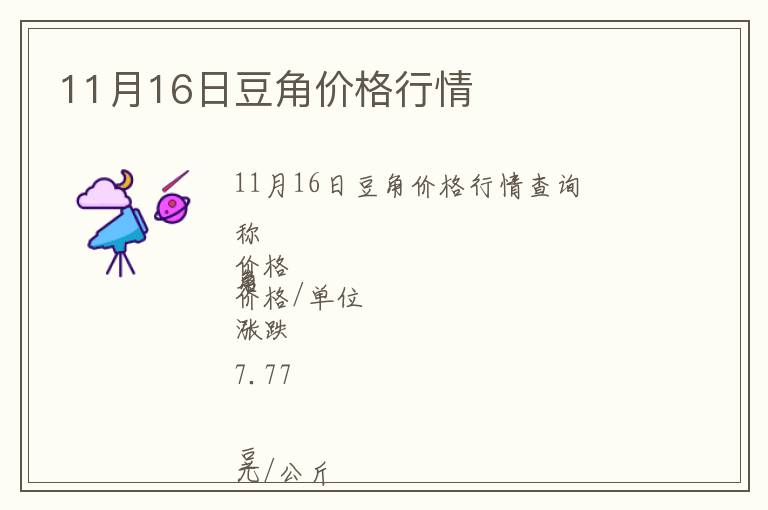 11月16日豆角價(jià)格行情