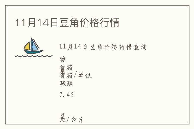 11月14日豆角價(jià)格行情