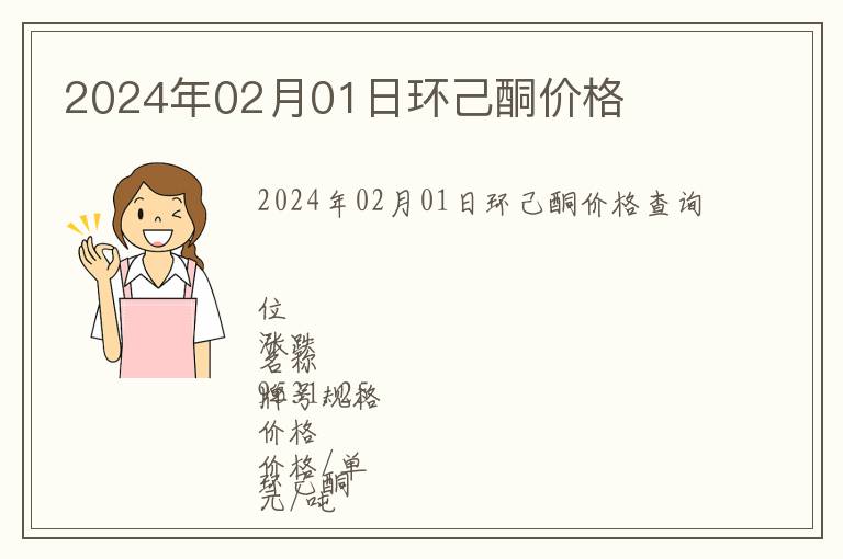 2024年02月01日環(huán)己酮價格