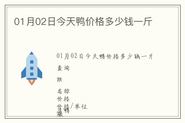 01月02日今天鴨價格多少錢一斤