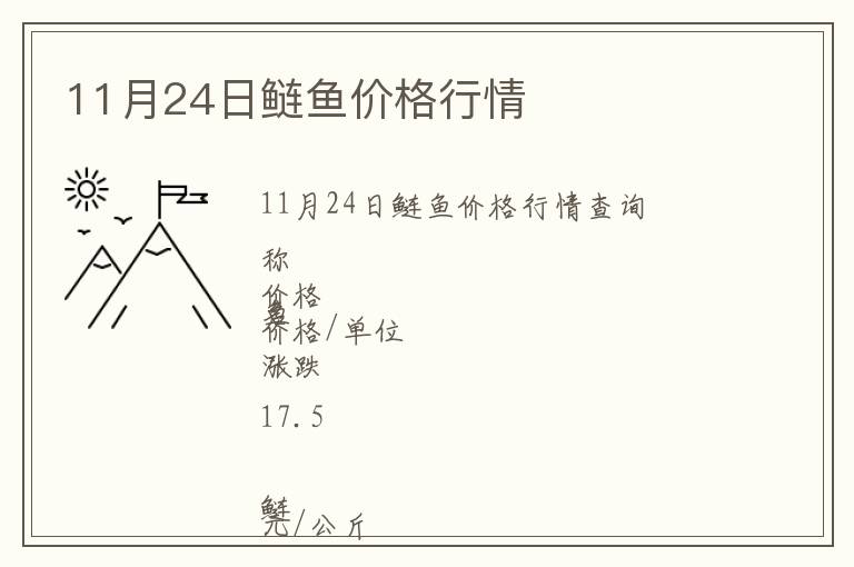 11月24日鰱魚價格行情