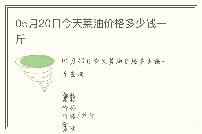 05月20日今天菜油價格多少錢一斤