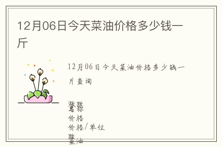 12月06日今天菜油價格多少錢一斤