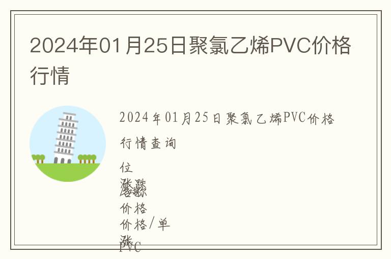 2024年01月25日聚氯乙烯PVC價(jià)格行情