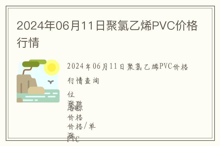 2024年06月11日聚氯乙烯PVC價格行情