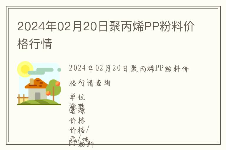 2024年02月20日聚丙烯PP粉料價(jià)格行情