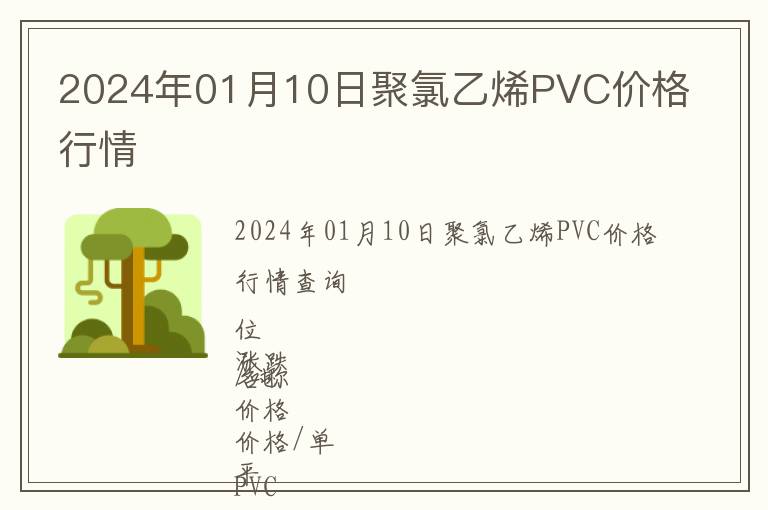 2024年01月10日聚氯乙烯PVC價格行情