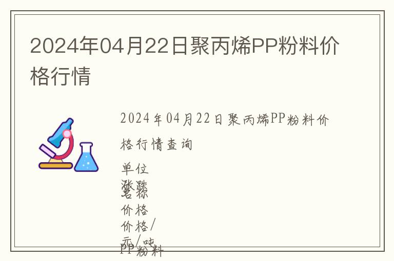 2024年04月22日聚丙烯PP粉料價格行情