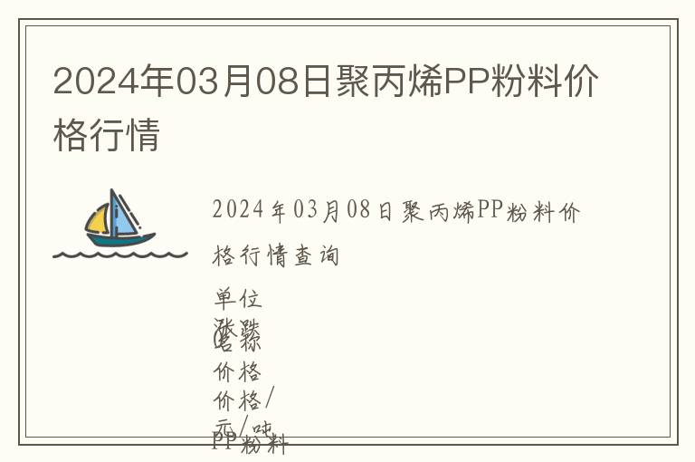 2024年03月08日聚丙烯PP粉料價(jià)格行情