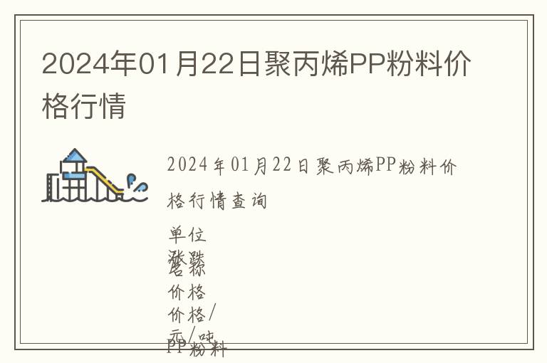 2024年01月22日聚丙烯PP粉料價(jià)格行情