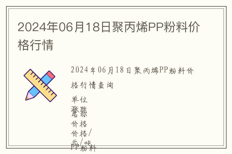 2024年06月18日聚丙烯PP粉料價格行情